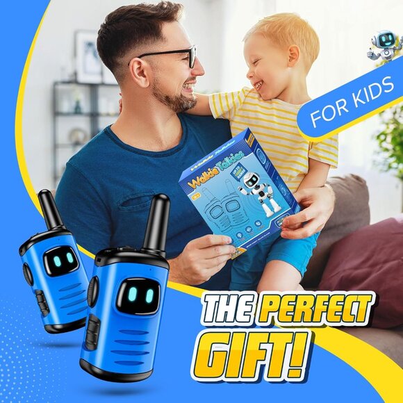 Kids Mini Walkie Talkies Robot Design | Ages 3-6 | 1000 ft Range | - Picture 6 of 6